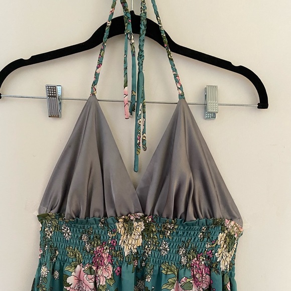 100% silk dress, size S, elastic waist - Picture 3 of 6